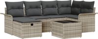 vidaXL - Banc de jardin - Set - 7 - pièces - Gris clair - poly - rotin