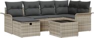vidaXL - Banc de jardin - Set - 7 - pièces - Gris clair - poly - rotin