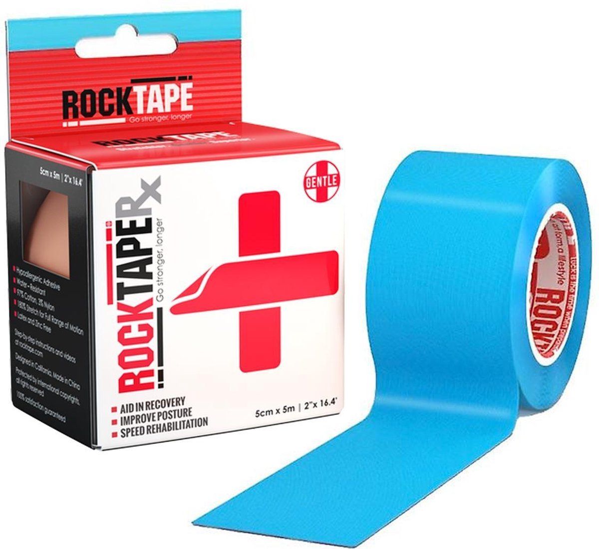 Rocktape RX Kinesiotape - Sporttape - 5 cm x 5 m - Blauw