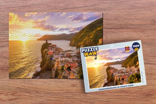 MuchoWow Puzzel Zonsondergang in Cinque Terre - Legpuzzel - Puzzel 1000 stukjes volwassenen