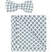 OLYMP Vlinderdas en zakdoek set blauw, Motief