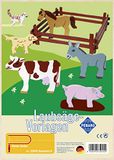 Pebaro Siva Toys 350/4S Bladerzaagsjabloon van multiplex; motief boerderij II, hout, DIN A4