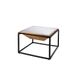 GILDE Bijzettafel Moorea van metaal - vierkant - hoogte 60cm x breedte 60cm - bruin/zwart - salontafel