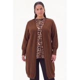 YOEK Plus Size vest - bruin