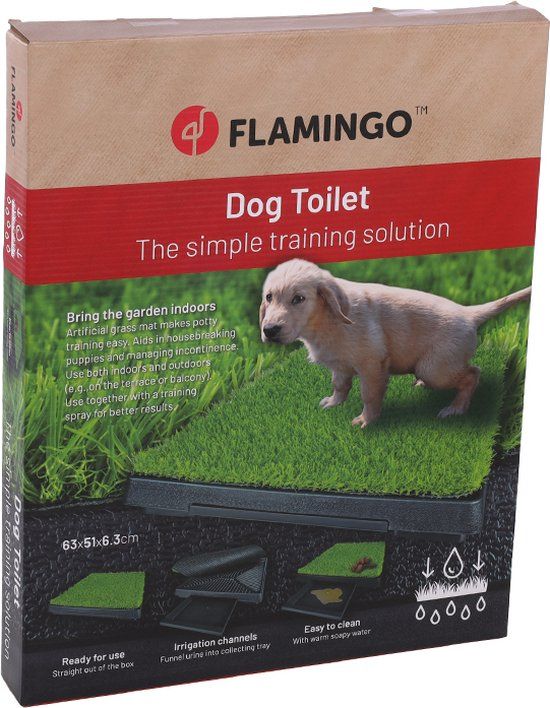 Flamingo Hondentoilet Pelou 63x51x6.3cm - Binnen en Buiten - Makkelijk te Reinigen - Voor Pups en Oude Honden
