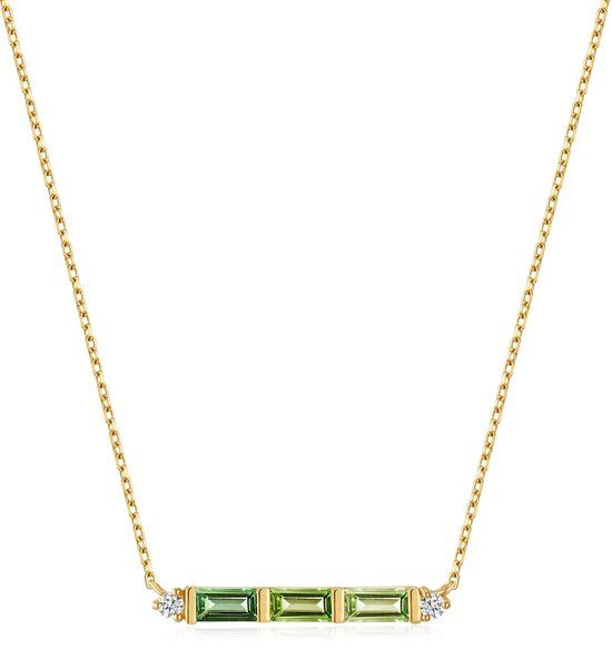 Ania Haie Twilight Garden Ketting - 14 Karaat Goud - Toermalijn - 4 mm breed