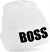 Bellatio Decorations - Boss tekst muts / beanie - onesize - wit