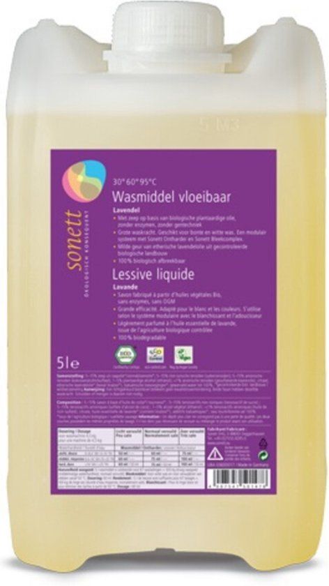 SONETT WASMIDDEL LAVENDEL-ECO - 5L - Gekleurde was - 5 wasbeurten