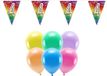 Boland Party 4e jaar verjaardag feestartikelen versiering - 100x ballonnen/2x leeftijd vlaggetjes