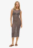 Superdry - Gebreide midi-jurk met zigzagmotief - Dames - Jurken