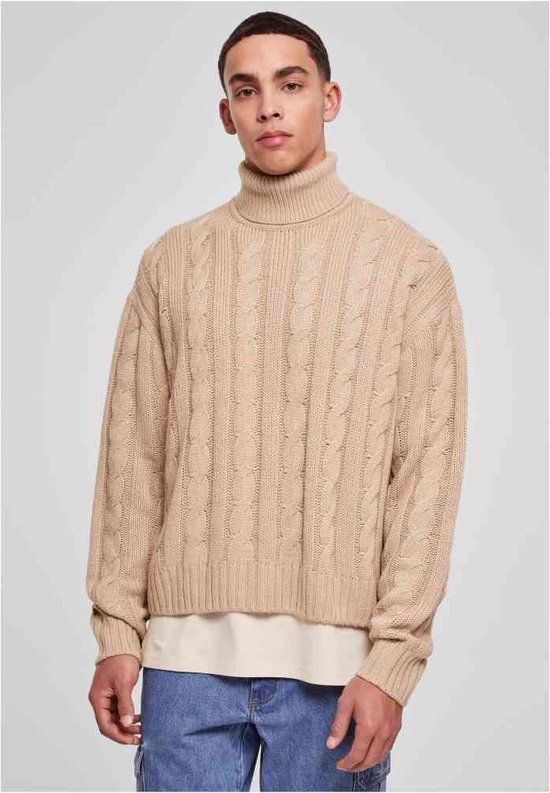 Urban Classics Boxy Roll Neck Sweater - Beige - Men's S