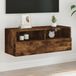 Maison Exclusive - Meuble TV mural, placage chêne fumé, 80x30x30 cm, panneau de particules