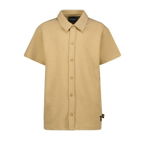 Vingino overhemd zand Beige Jongens Katoen Klassieke kraag Effen - maat 164