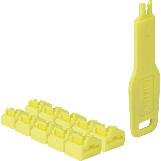 LINDY 47900 RJ-45 poortsloten + sleutel Geel