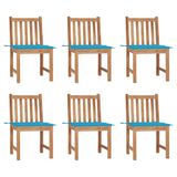 VidaXL Chaise de jardin Assise capitonnée Teck Bleu