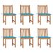 VidaXL Tuinstoel Terras Gecapitonneerde zitting Teak Blauw