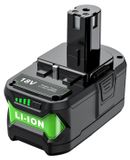 Ryobi Batterie, 9000 mAh capaciteit, Li-Ion technologie, compatibel met Ryobi, 9.0Ah, 18V