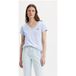 Levi's The Perfect T-shirt met V-hals voor dames, Brunnera Blue Cotton, XXS