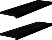 vidaXL Vensterbanken 2 st 90x25x2 cm massief eikenhout donkerbruin