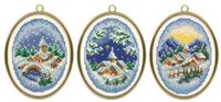 Vervaco Miniatuur telpakket kit - Winterdorpjes set van 3
