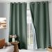 ED ENJOY HOME Thermisch verduisteringsgordijn, oogjes, Oxford Coll | 100% verduisterend, koude- en warmte-isolerend, olijfgroen, 135 x 240 cm, satijnen stof, technische voering