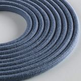 Duidelijke LUMIRE textielkabel rond 3 x 0,75 mm blauw denim set van 3 incl. aardkabel ultieme veiligheid