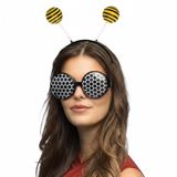 Boland Diadeem bijen/insect en bril - geel/zwart - volwassen - Carnaval