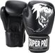 Super Pro Combat Gear Warrior Lederen (kick)bokshandschoenen Zwart/Wit 8oz
