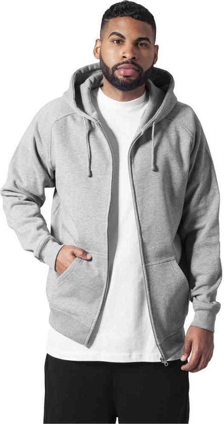 Urban Classics Basic Sweatvest met Capuchon - Grijs - 4XL