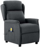 vidaXL Massagestoel Donkergrijs Stof