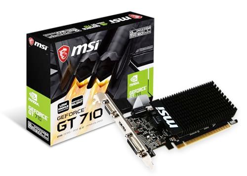 Msi Gt 710 2Gd3H Lp Nvidia Geforce Hdmi Dvi-D D-Sub Grafische Kaart, Pci Express 2.0 X16, 2048Mb Ddr3, 64 Bit, Zwart
