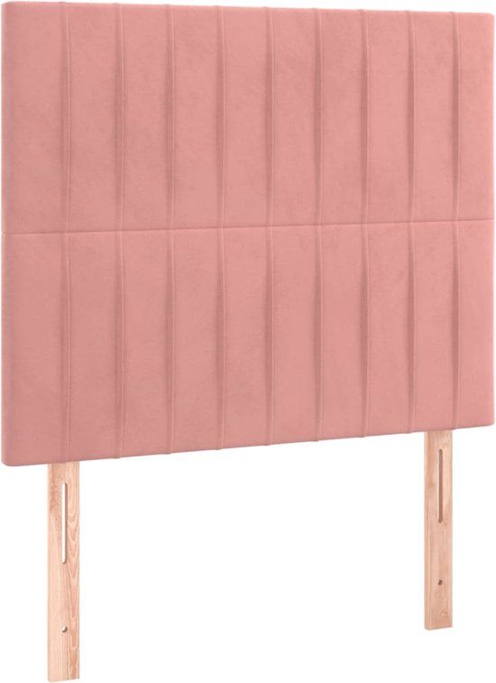 VidaXL Hoofdeind & Voeteind Roze 800 mm x 50 mm x 1180-1280 mm Polyester, Hout