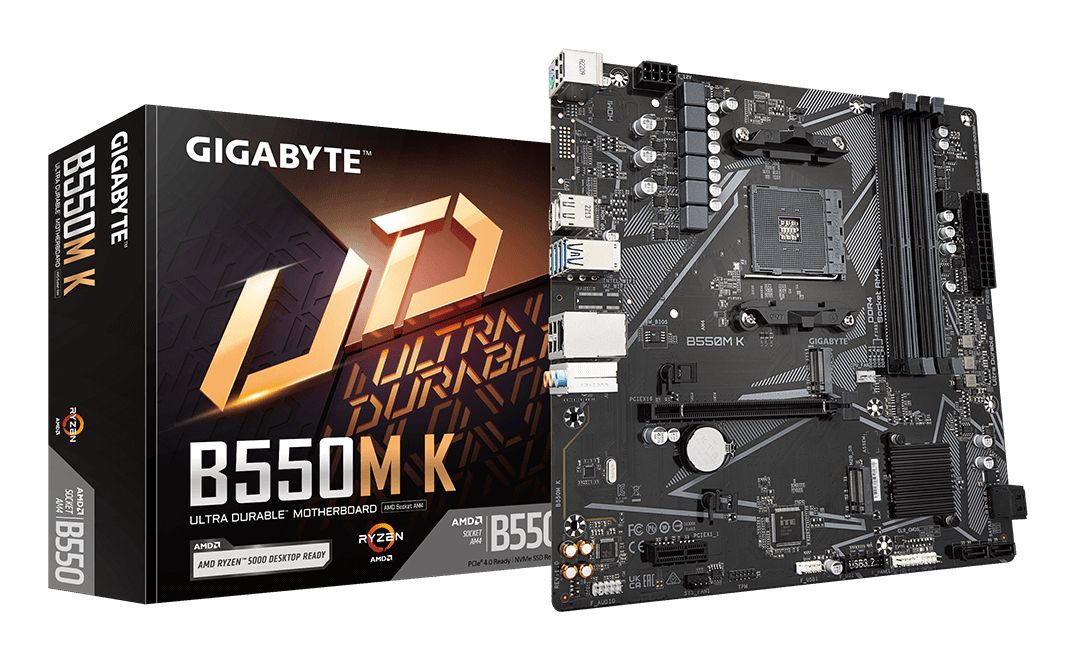 Gigabyte B550M K - Micro ATX Motherboard - AMD B550 - Socket AM4