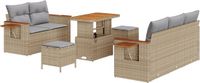 vidaXL Tuinbank Set Beige en Lichtgrijs
