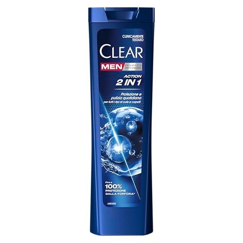 Clear Men Anti-Roos Shampoo voor alle haar- en hoofdhuidtypes Action 2in1 biedt tot 100% bescherming tegen roos* 3 x 225 ml