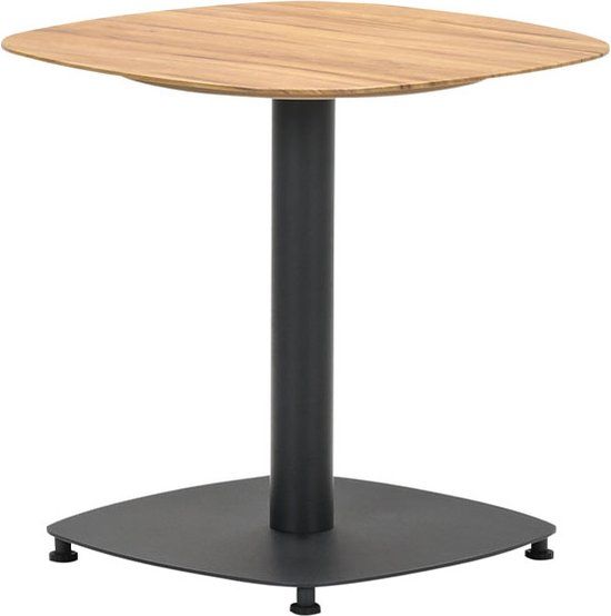 Garden Impressions Leon bijzettafel - 50x50 cm - carbon black - light teak look