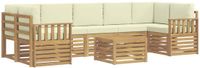 vidaXL - Bank loungeset - 7 zitplekken - Polyester - Wit en crème