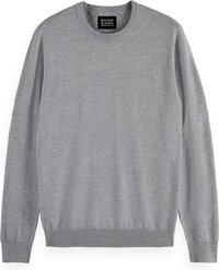 Scotch & Soda CORE - VISCOSE PULLOVER CREWNECK Heren Trui - Grey Melange - Maat XL
