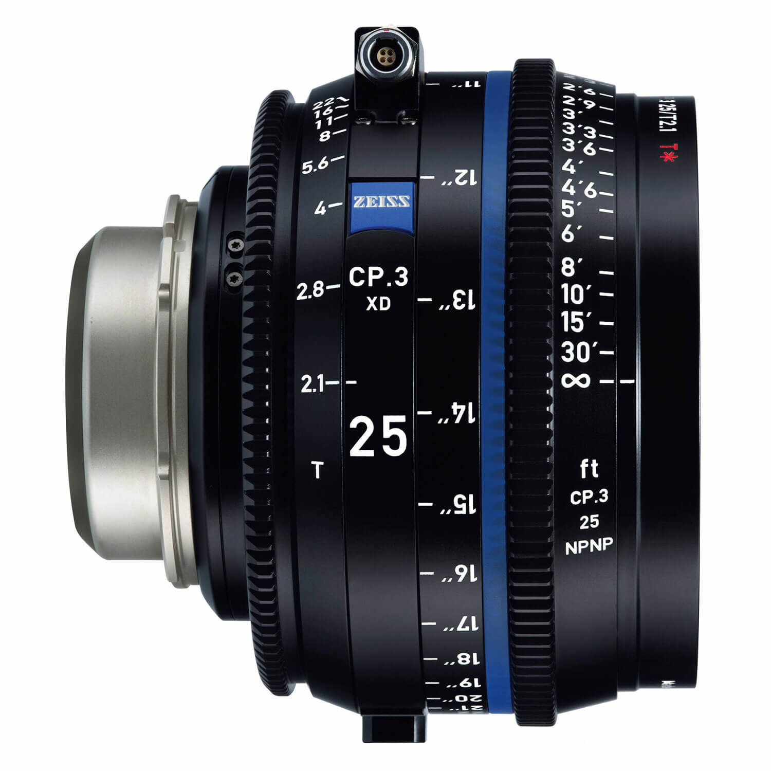 ZEISS Compact Prime CP.3 XD 25mm T2.1 PL-vatting met eXtended Data