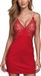 Vivisence dames nachthemd viscose kant strik sierbandjes figuur-knuffelend 2040, rood,S
