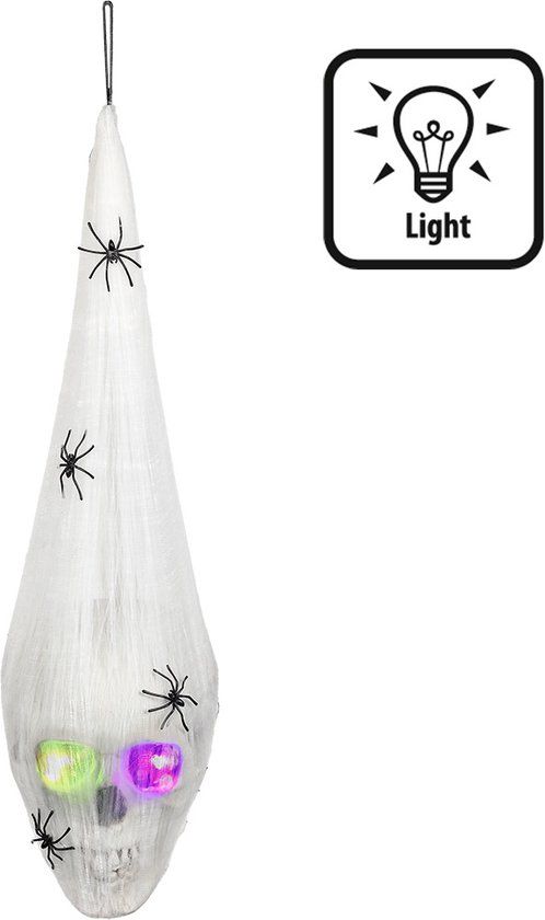 Boland - LED decoratie Spinnenweb schedel - Horror