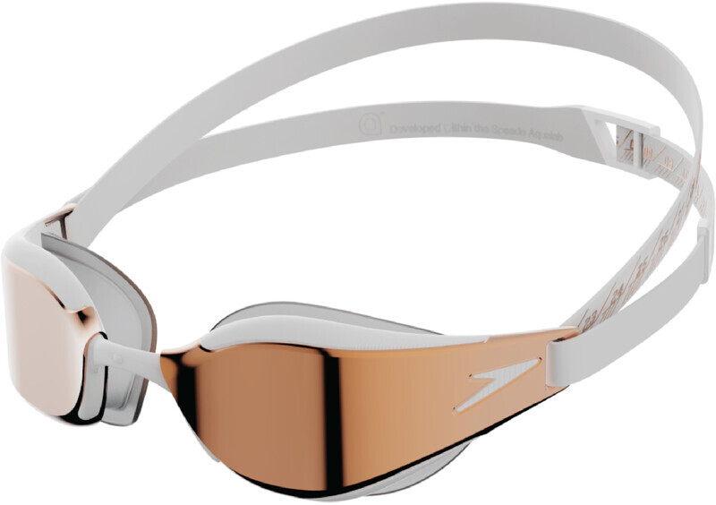 Speedo Fastskin Hyper Elite Mirror Goggles, white/oxid grey/rose gold