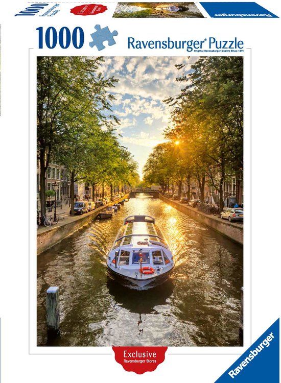 Ravensburger Puzzel Amsterdam Rondvaartboot 1000 Stukjes