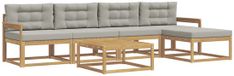 vidaXL - Canapé d'angle - 6 pièces - Polyester - Blanc et gris clair