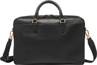 FOSSIL Asher Briefcase Laptoptas Zwart Leer 17 inch