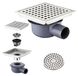Bonde de douche carrée 15 x 15 cm avec double filtration