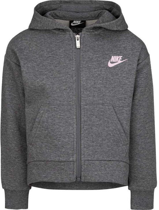 Nike Kids Club Fleece High Low Sweatshirt Met Rits Grijs 5-6 Years Jongens,Meisjes
