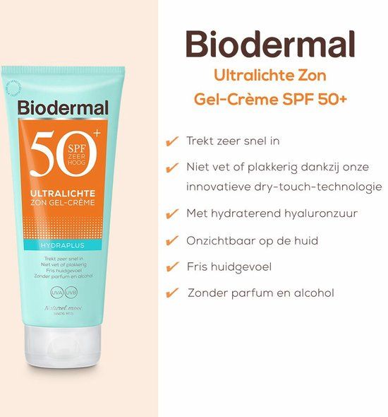 Biodermal Hydraplus Ultralichte Zon Gel-Crème SPF 50 - 150ml
