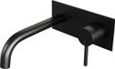 Brauer Black Carving Robinet de cuisine encastrable avec bec courbé et plaque de recouvrement Modèle A1 Noir mat