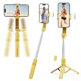 Icecat KT08 Gimbal Stabilizer with Tripod and Magnetic Fill Light - Yellow